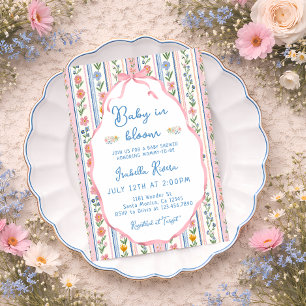 Invitation Baby in Bloom Grandmillennial Baby Shower 