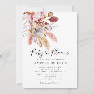 Invitation Baby in Bloom Herbe de Pampa Baby Shower Bohème