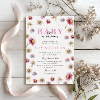Invitation Baby in Bloom Invitation, Baby shower Fleur sauvag