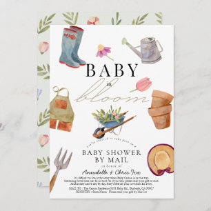 Invitation Baby in Bloom Jardinage Outils Baby shower par cou
