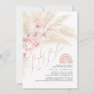 Invitation Baby in Bloom Pampas Baby shower arc-en-ciel en he