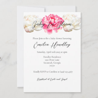 Invitation Baby In Bloom - Peony Classique