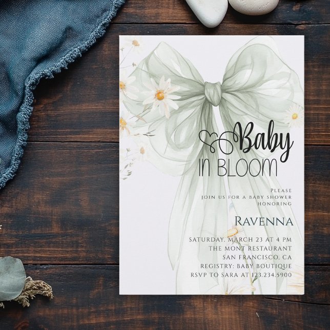 Invitation Baby in Bloom Préparatoire Arc vert Fleur de bébé  (Créateur téléchargé)