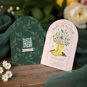 Invitation Baby in Bloom Rain bottes Floral Garden Baby showe