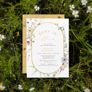 Invitation Baby in Bloom Rustic Fleur sauvage Baby shower