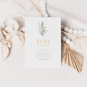 Invitation Baby in Bloom Spring Fleur sauvage Baby shower flo