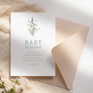 Invitation Baby in Bloom Spring Wildflower Floral Baby Shower