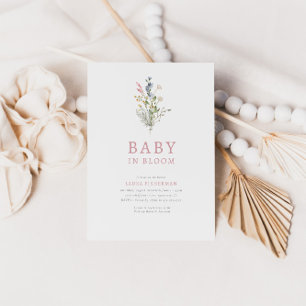 Invitation Baby in Bloom Spring Wildflower Floral Baby Shower