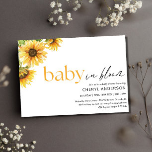 Invitation Baby in Bloom Sunflower Baby shower Party