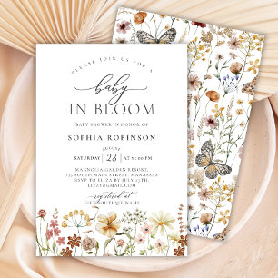 Invitation Baby in Bloom Terracotta Baby shower Fleur sauvage