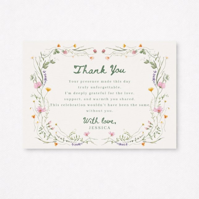 Invitation Baby in Bloom Wildflower Baby Shower Thank You Car (Créateur téléchargé)