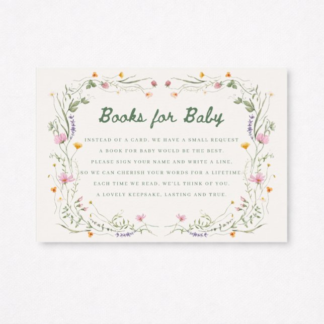 Invitation Baby in Bloom Wildflower Books for Baby Card (Créateur téléchargé)