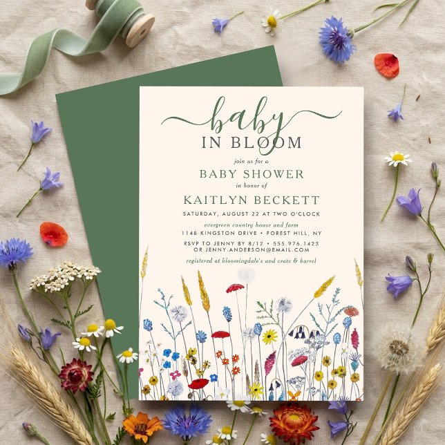 Invitation Baby in Bloom Wildflower Meadow Baby Shower (Créateur téléchargé)