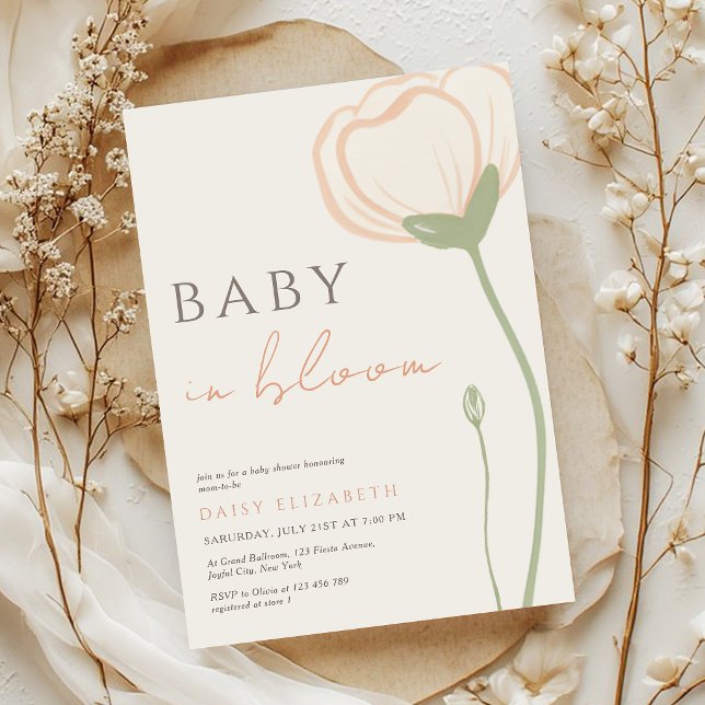 Invitation Baby in Bloom Wildflower Spring Baby Shower (Créateur téléchargé)