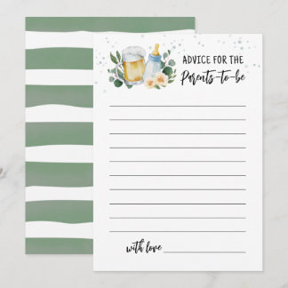 Invitation Baby Is Brewing Advice for parents to be Card