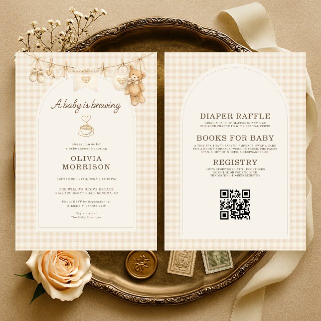 Invitation Baby is Brewing All in One Coffee Baby Shower (Créateur téléchargé)