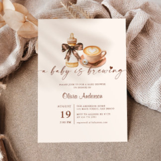 Invitation Baby Is Brewing Coffee Gender Neutral Baby Shower