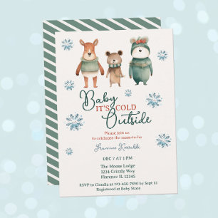 Invitation Baby It’s Cold Outside Woodland Animal Shower