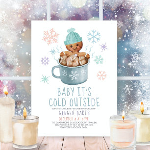 Invitation Baby It's Cold Cookies & Cocoa Boy Baby shower