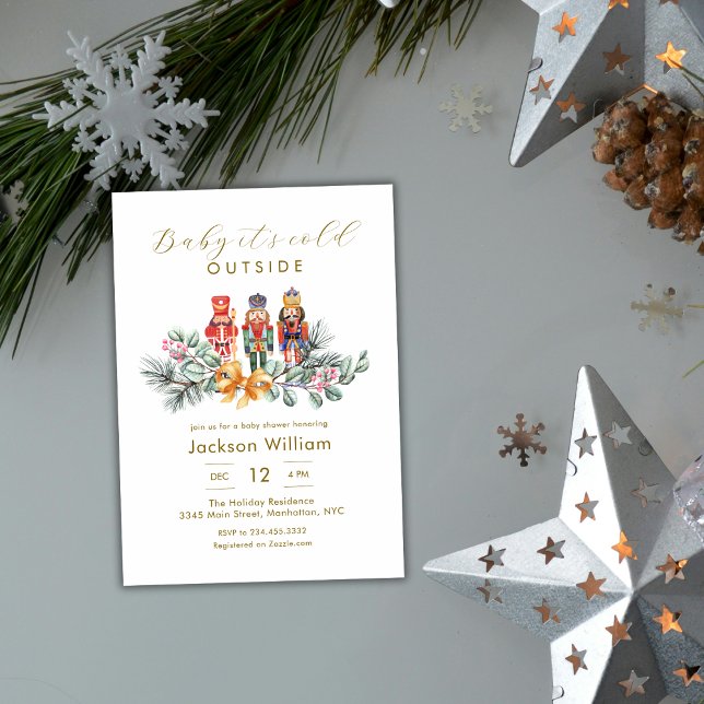 Invitation Baby It's Cold Outside Nutcracker Baby Shower (Baby It's Cold Outside Nutcracker Baby Shower Invitation)