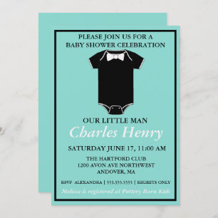 Invitation BABY Little Man Tuxedo Sprinkle Shower Party