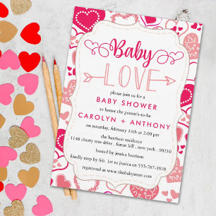 Invitation "Baby Love" Baby shower de la Saint Valentin