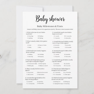 Invitation Baby Milestones & Firsts Baby Shower Game,