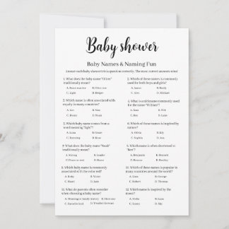 Invitation Baby Names Baby Shower Game, Baby Names Printable,