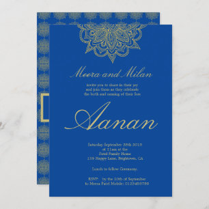 Invitation Baby Naming Hindu Namkaran Ceremony Bleu