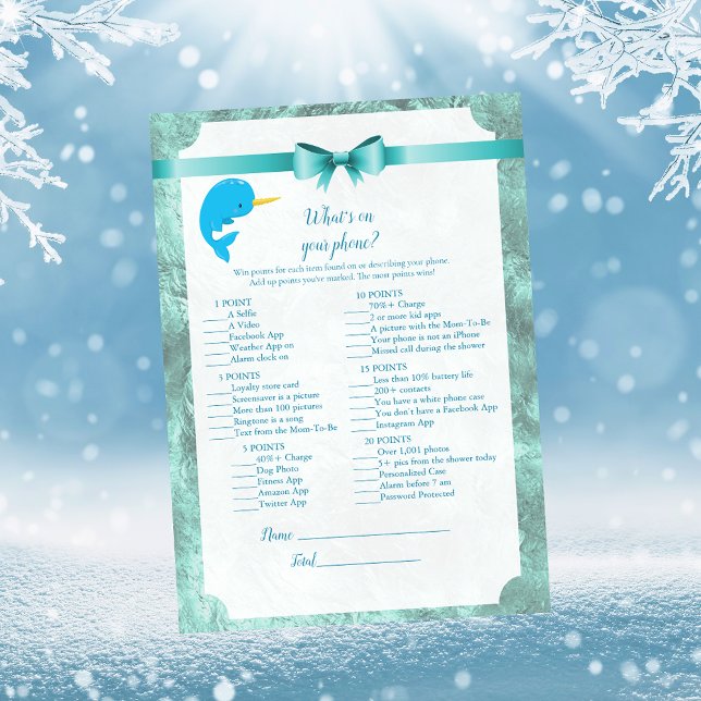 Invitation Baby Narwhal Ce qui est sur votre Baby shower de t (Créateur téléchargé)