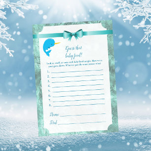 Invitation Baby Narwhal Devine Que Baby Food Baby shower Jeu