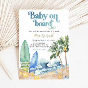 Invitation Baby on Board Baby shower de plage