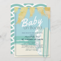 Baby on Board Beach Surf Boy Baby shower Drive by 
