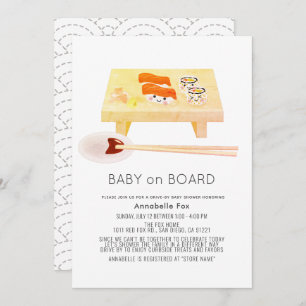 Invitation Baby on Board Sushi Drive-by Baby shower