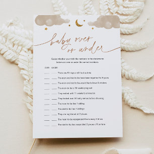 Invitation Baby Over or Under Twinkle Star Baby shower Jeu