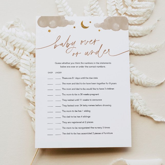 Invitation Baby Over or Under Twinkle Star Baby shower Jeu (Créateur téléchargé)