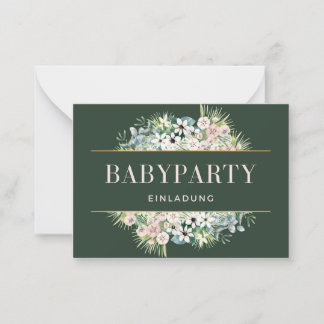 Invitation Baby Party – Baby Shower Floral Vert Do