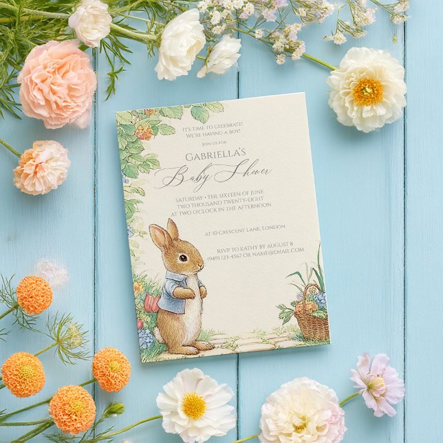 Invitation Baby Peter Rabbit Garden Baby shower (Créateur téléchargé)