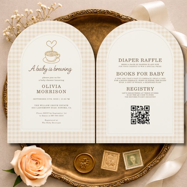 Invitation Baby prépare un café QR Code Baby Shower (Créateur téléchargé)