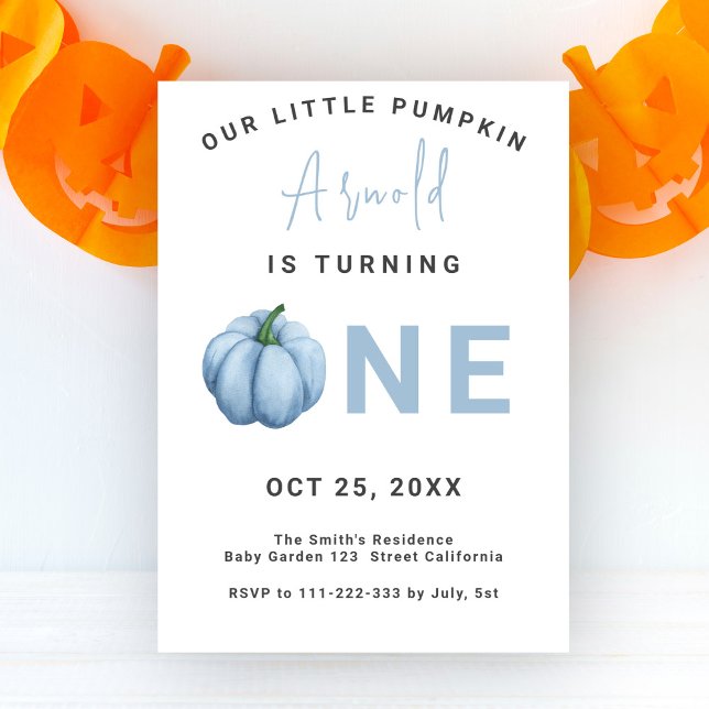 Invitation Baby Pumpkin 1ère fête d'anniversaire (Créateur téléchargé)