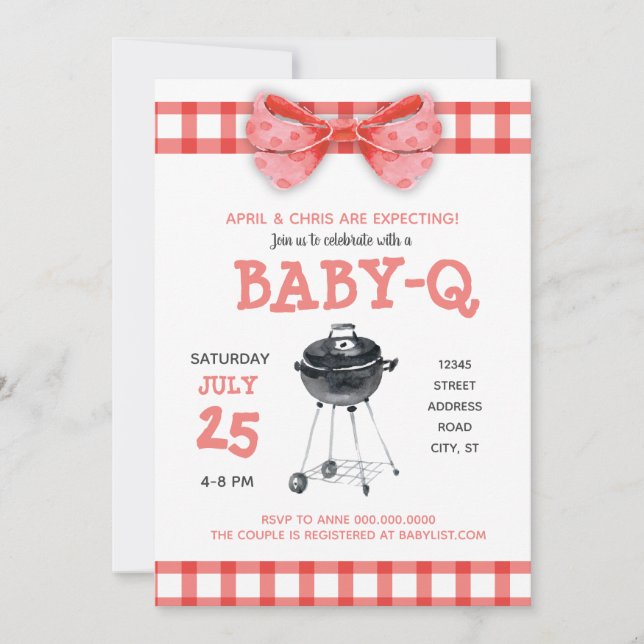 Invitation BABY-Q Baby shower Barbecue BarbecueInvitation (Devant)