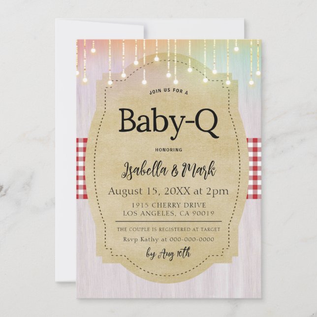 Invitation Baby-Q Barbecue Baby Shower (Devant)