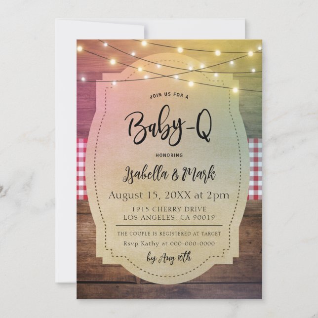 Invitation Baby-Q Barbecue Baby Shower (Devant)