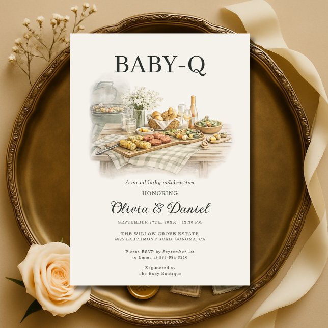 Invitation Baby-Q BBQ dans le jardin pour Baby Shower (Créateur téléchargé)