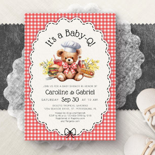 Invitation Baby-Q Couple BBQ Pique-Nique Baby Shower