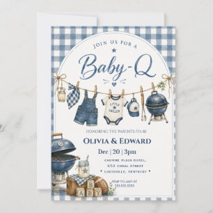 Invitation Baby-Q Une Baby Shower Barbecue dans le Jardin