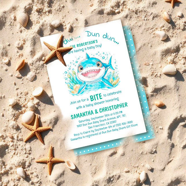 Invitation Baby Shark Ocean Under the Sea Boy Baby shower (Créateur téléchargé)