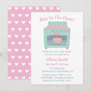 Invitation Baby-Shopping Cadeau avec un Petit Pain au Four