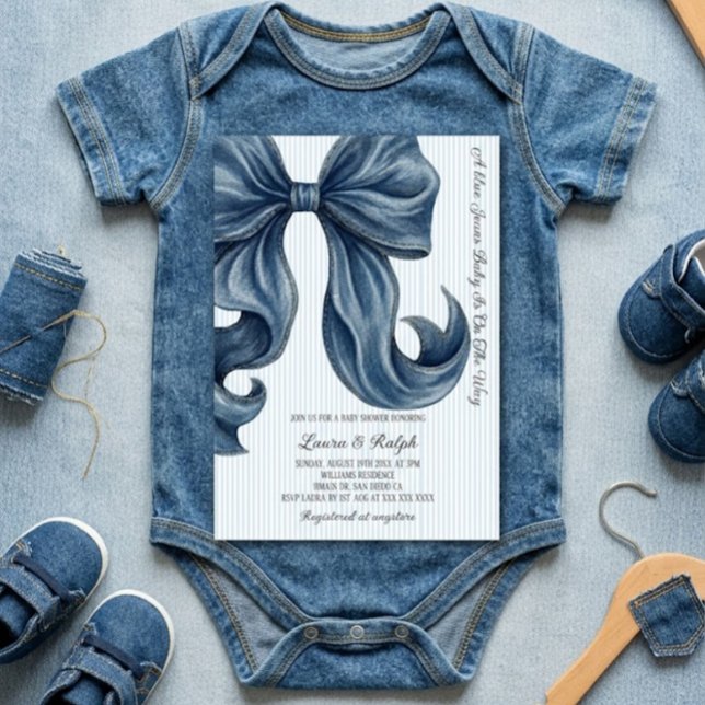 Invitation Baby-Shopping en Jean Bleu (Créateur téléchargé)