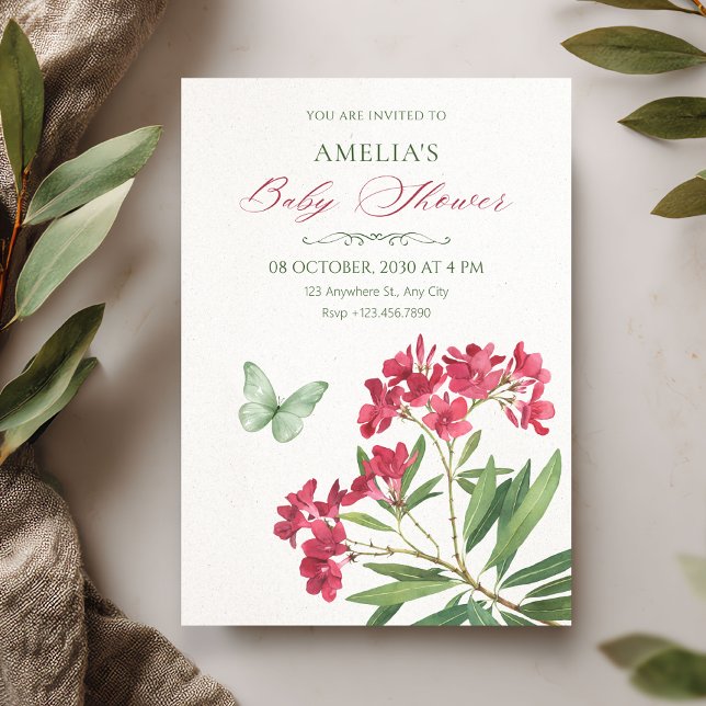 Invitation Baby-shopping esthétique floral (Créateur téléchargé)